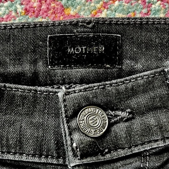 MOTHER | Women's Black The Pixie Dazzler Ankle Fray Jeans in not guilty, size 25 - Picture 10 of 16